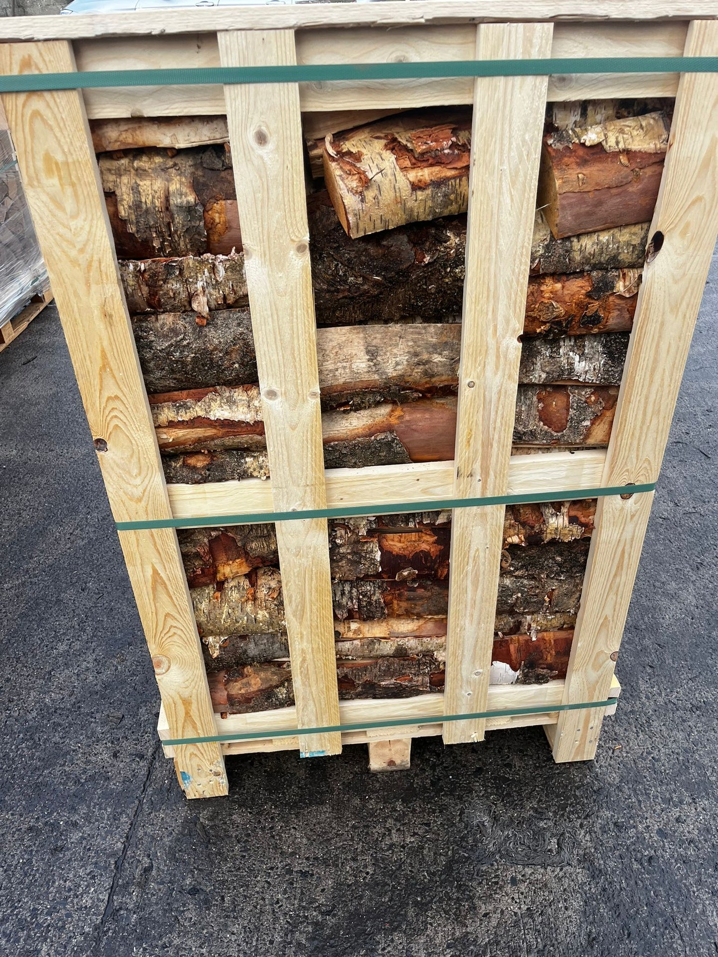 Kiln Dried Birch Log Crates 1m